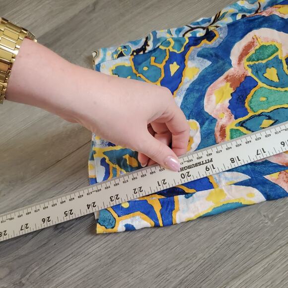 Maeve Pants 4P Anthropologie Art Wear Colorful Business Casual Satin Funky - Picture 7 of 10